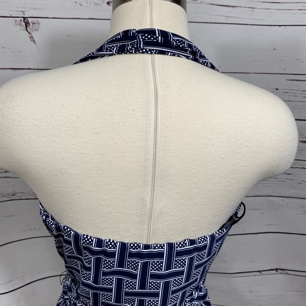 WHBM Navy Print Halter‎ Top - Picture 10 of 10